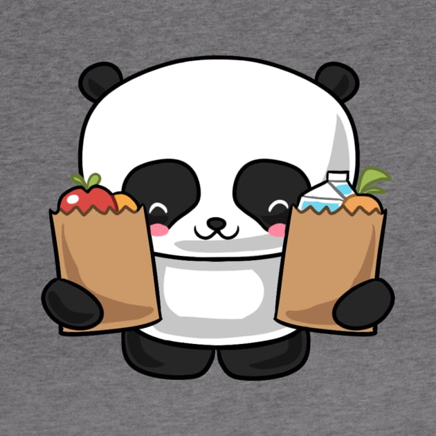 Kawaii panda doing groceries by Japanese Designs